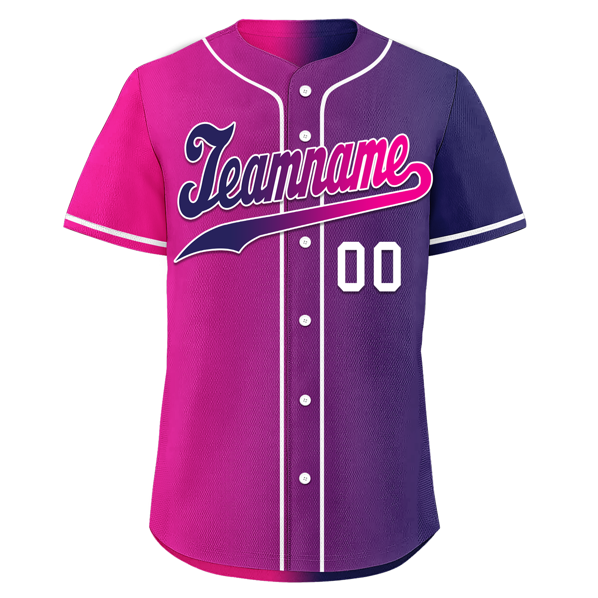 Custom Pink Blue Gradient Fashion Personalized Authentic Baseball Jersey BSBJ01-D0a7aab