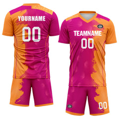 Custom Pink Yellow Soccer Sets Jersey Personalized SCJ101-D020210-5