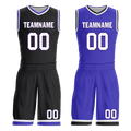 Custom Black Blue Classic Style Reversible Basketball Uniform Personalized Ordinary BBJR-D017036