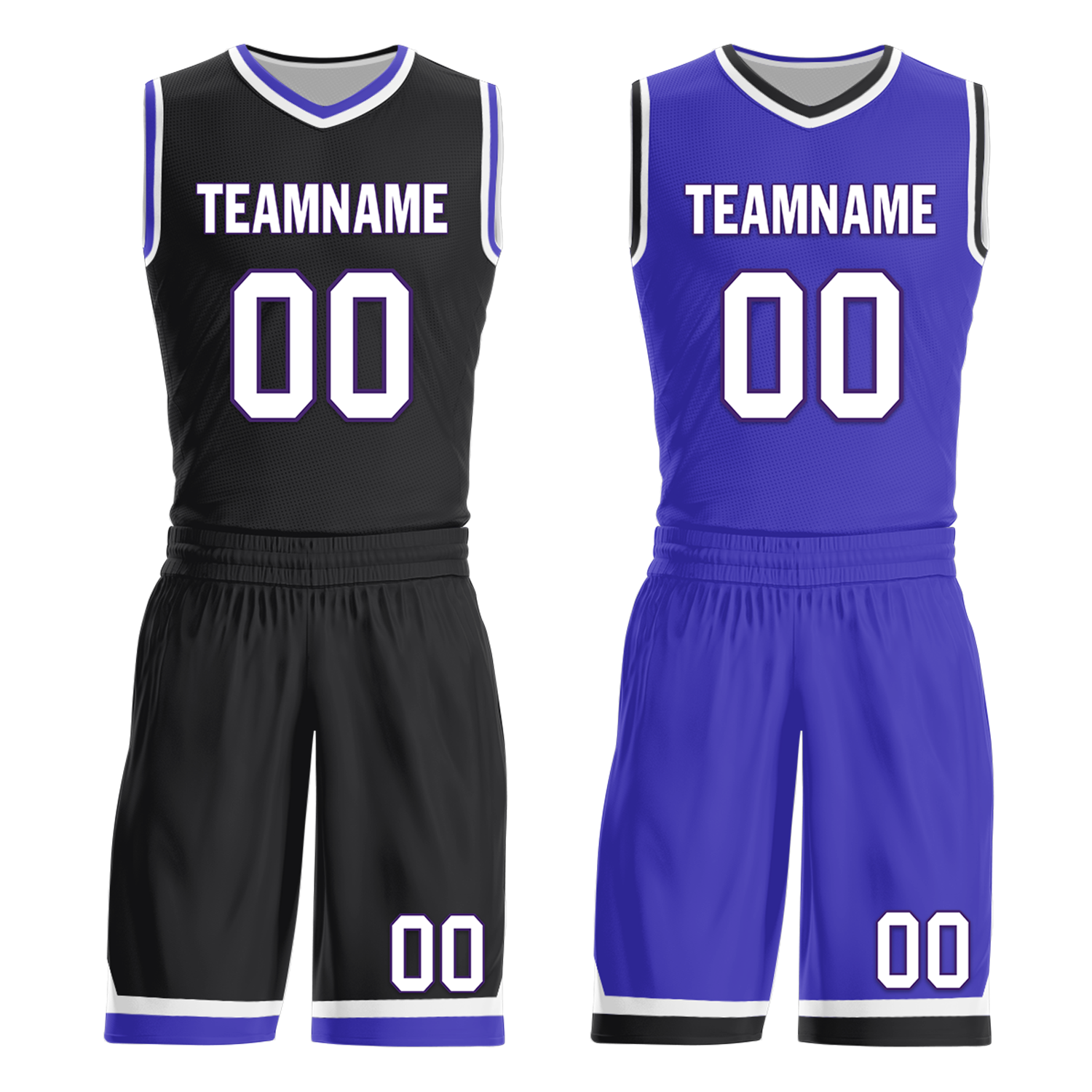 Custom Black Blue Classic Style Reversible Basketball Uniform Personalized Ordinary BBJR-D017036