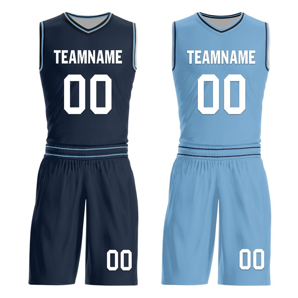 Custom Blue Classic Style Reversible Basketball Uniform Personalized Ordinary BBJR-D017032