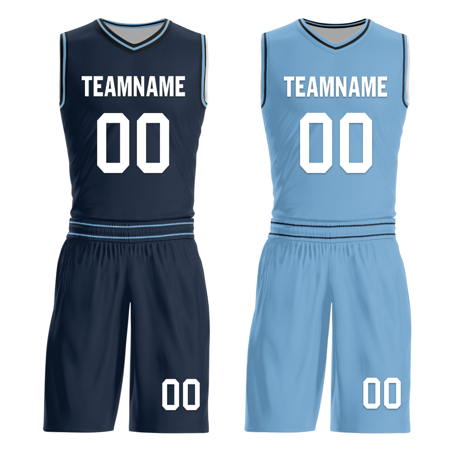 Custom Blue Classic Style Reversible Basketball Uniform Personalized Ordinary BBJR-D017032