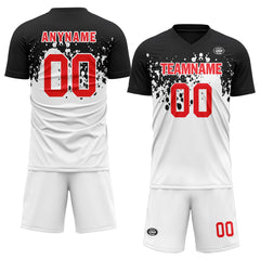 Custom Black White Soccer Sets Jersey Personalized SCJ101-D28026