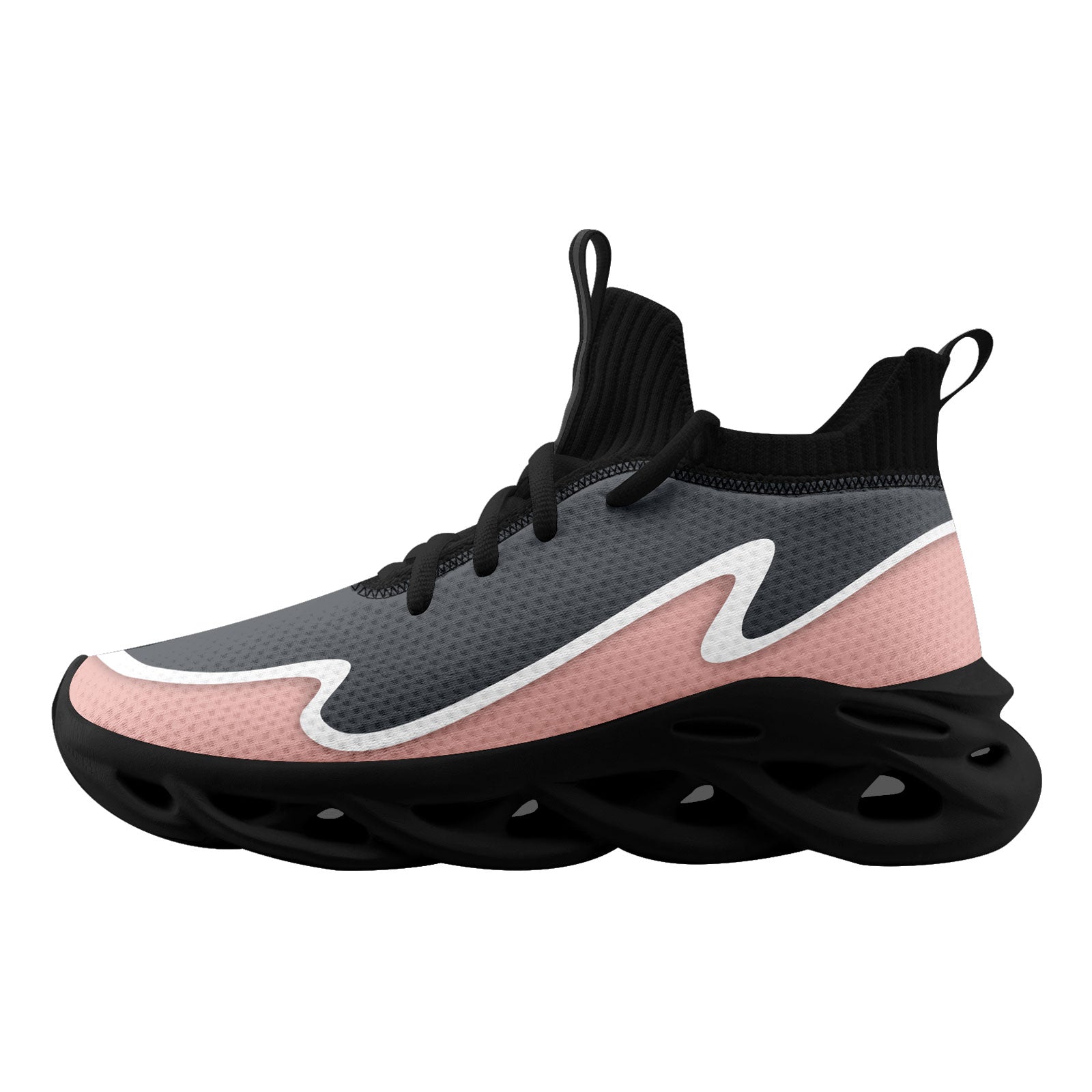 Custom Gray Pink Maxsoul Shoes Personalized Sneaker FN030A-E020011-15