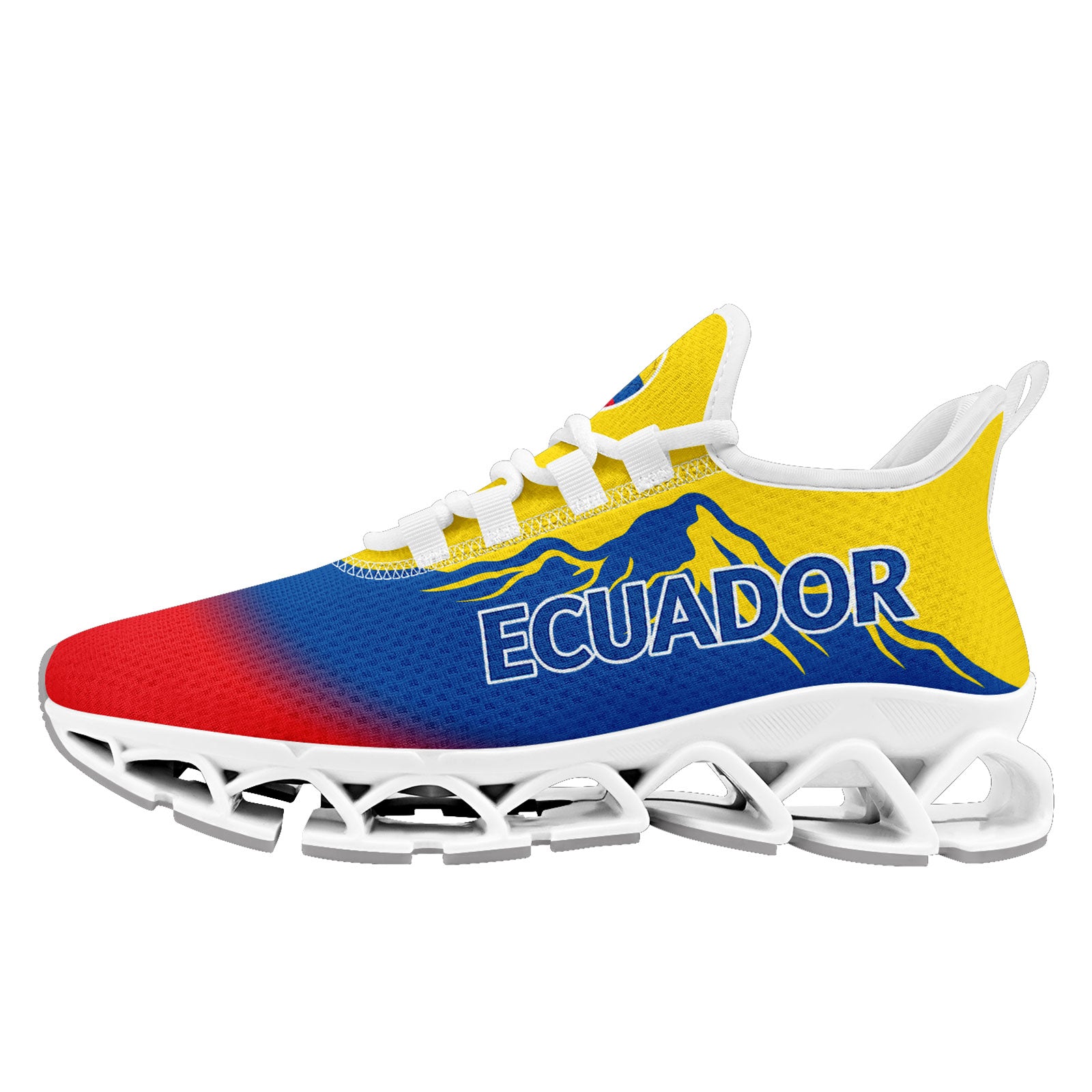 Custom Ecuador 2026 World Cup Sneakers DIY Country Flag Running Shoes Lightweight Sport Shoes Gift for Football Fans Personalized Team Name and Logo FN003XD-F009092-5