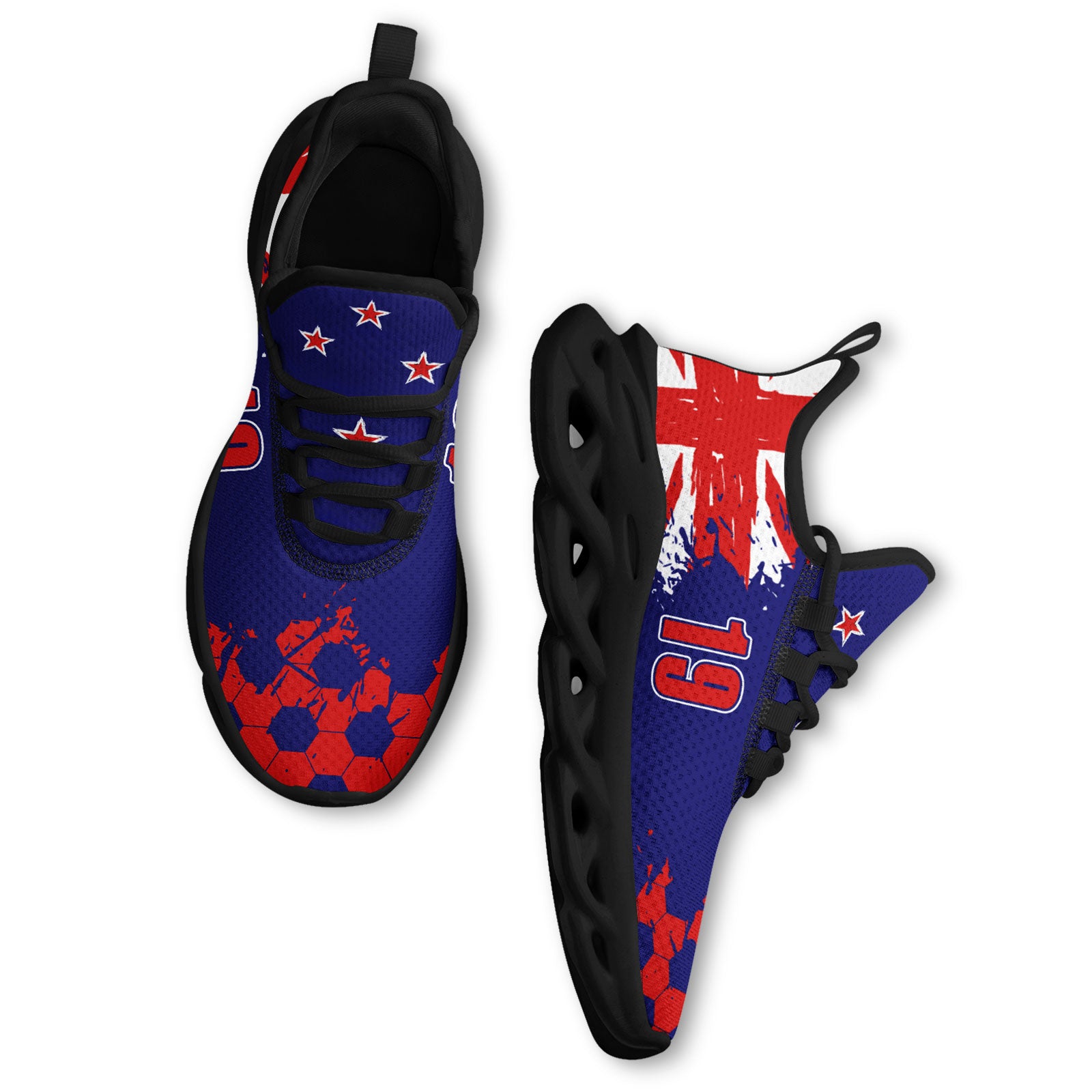 Custom 2026 World Cup New Zealand Sneakers DIY Country Flag Running Shoes Lightweight Sport Shoes Gift for Football Fans Personalized Team Name and Logo FN003-F027079-10