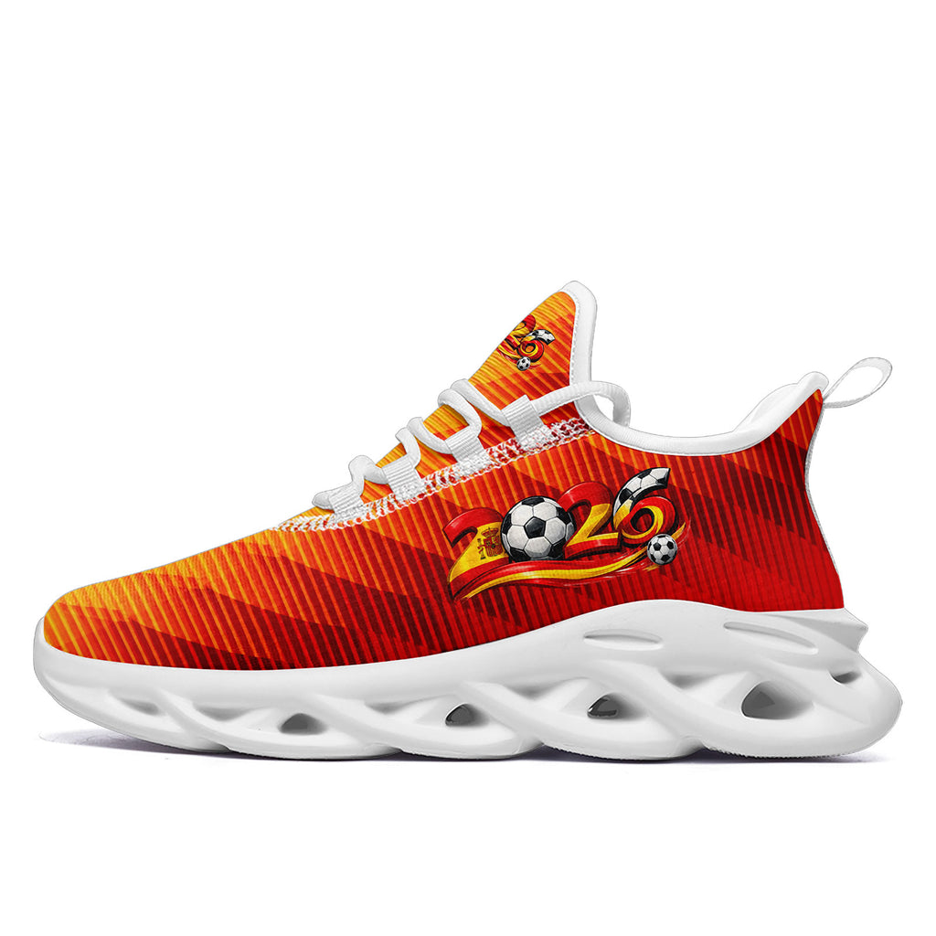 Custom 2026 World Cup Spain Sneakers DIY Country Flag Running Shoes Lightweight Sport Shoes Gift for Football Fans Personalized Team Name and Logo FN003-F027068-3