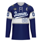 Custom Blue White Personalized Hockey Jersey HCKJ01-D0a70bd