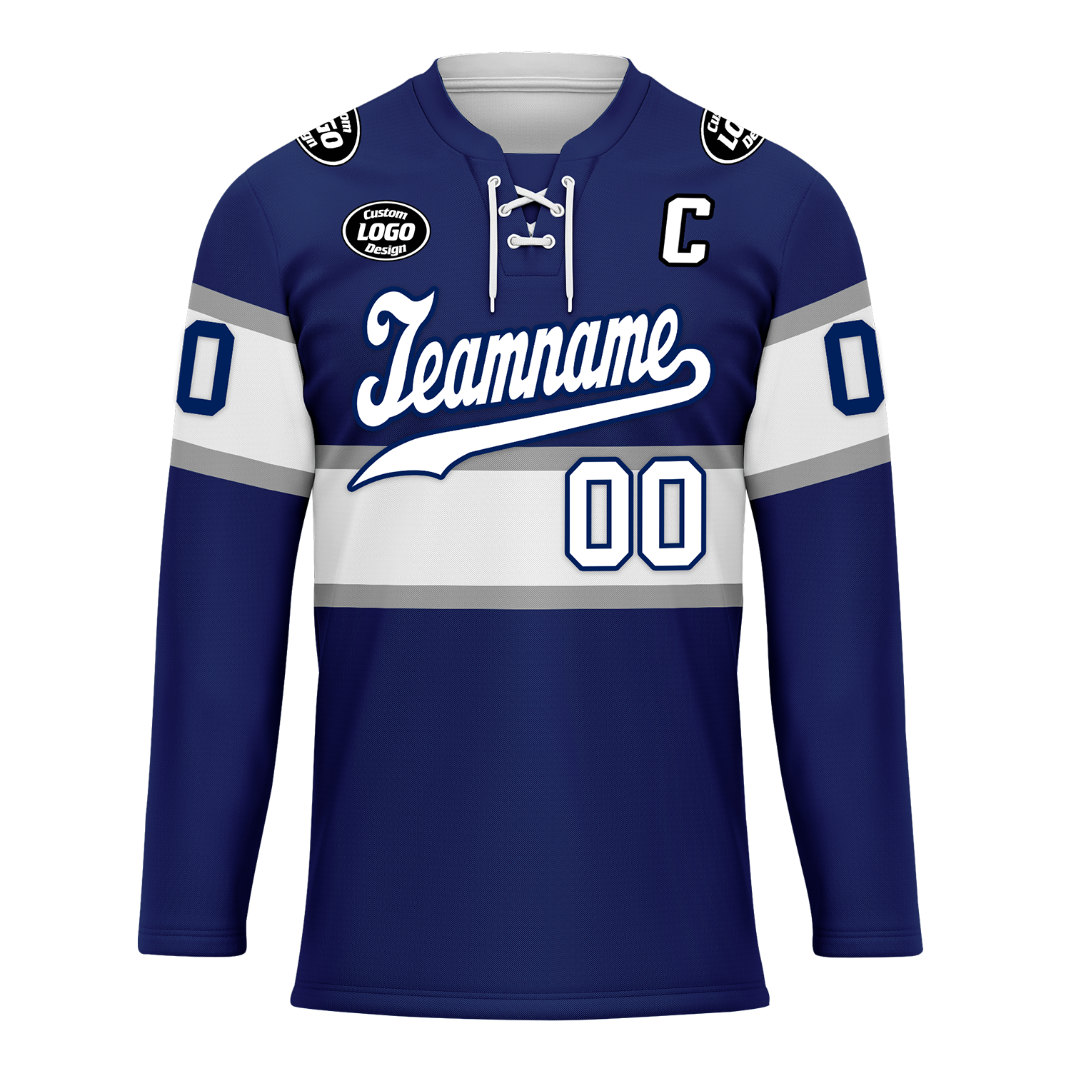 Custom Blue White Personalized Hockey Jersey HCKJ01-D0a70bd