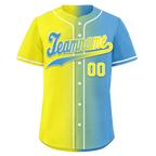Custom Yellow Blue Gradient Fashion Personalized Authentic Baseball Jersey BSBJ01-D0a7aa0
