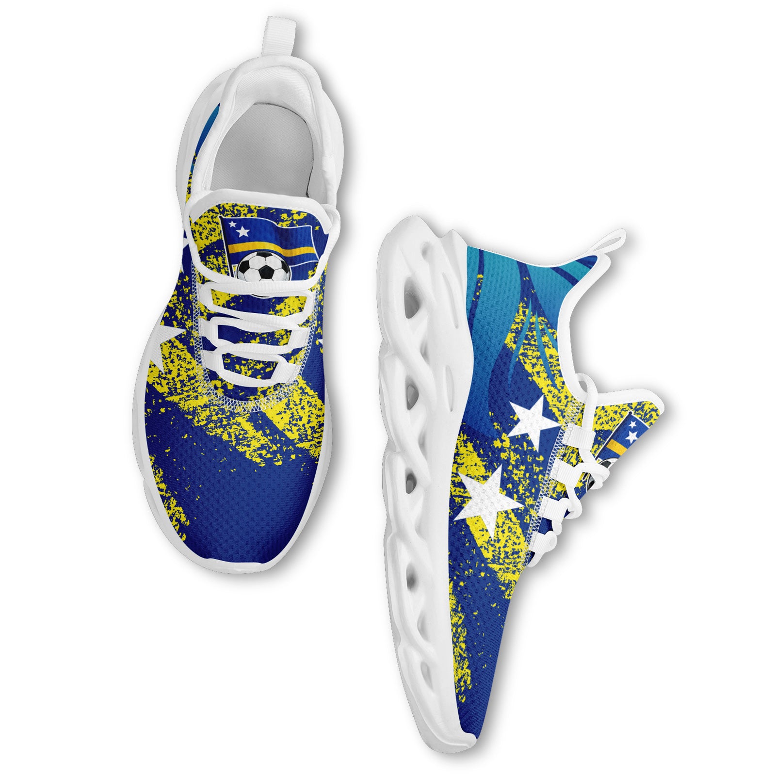 Custom Curaçao 2026 World Cup Sneakers DIY Country Flag Running Shoes Lightweight Sport Shoes Gift for Football Fans Personalized Team Name and Logo FN003-F009074-4