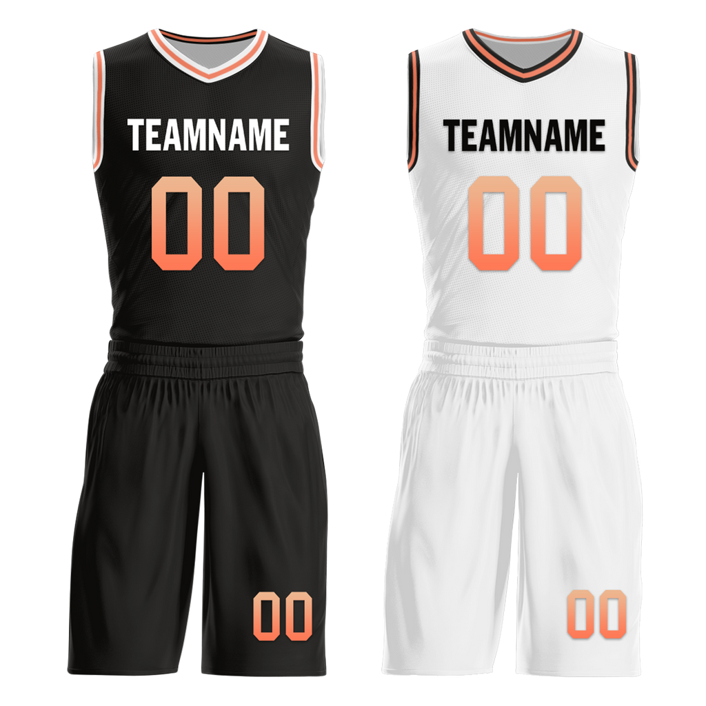 Custom Black White Classic Style Reversible Basketball Uniform Personalized Ordinary BBJR-D017028