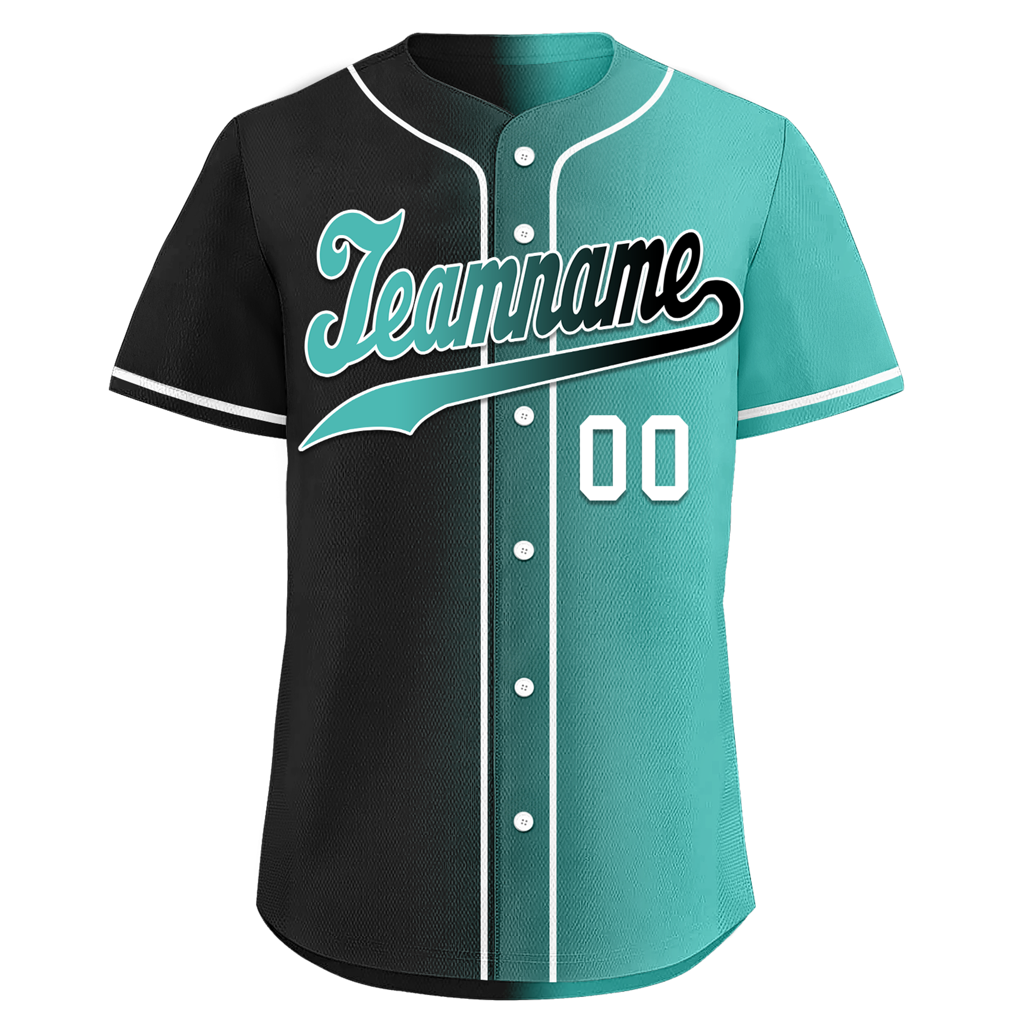 Custom Black Green Gradient Fashion Personalized Authentic Baseball Jersey BSBJ01-D0a7a0c