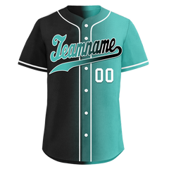 Custom Black Green Gradient Fashion Personalized Authentic Baseball Jersey BSBJ01-D0a7a0c