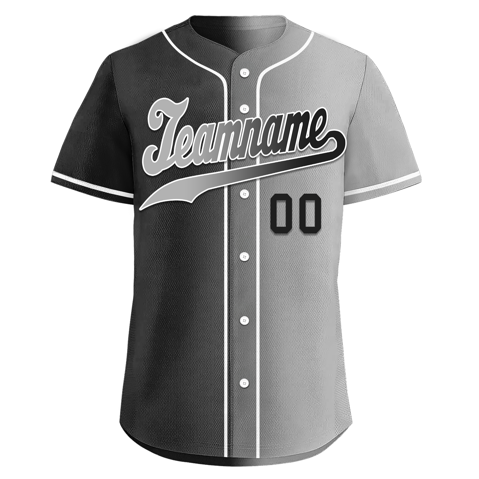 Custom Black Grey Gradient Fashion Personalized Authentic Baseball Jersey BSBJ01-D0a7a07