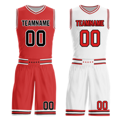 Custom Red White Classic Style Reversible Basketball Uniform Personalized Ordinary BBJR-D017005