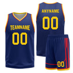 Custom Navy Blue Red Gold Golden State City Edition Personalized Reversible Basketball Set Sports Basketball Jersey BBJ01R-D0610-10-COOLMAX