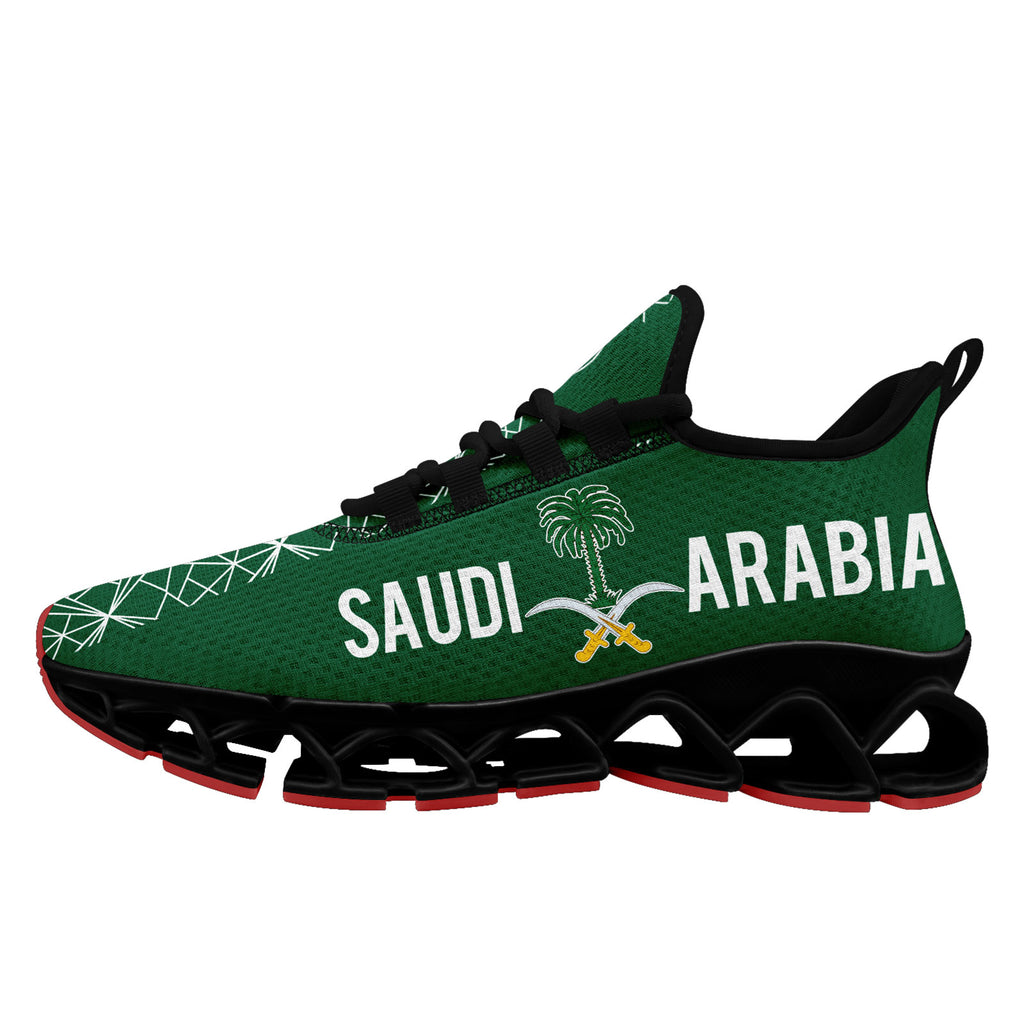Custom Saudi Arabia 2026 World Cup Sneakers DIY Country Flag Running Shoes Lightweight Sport Shoes Gift for Football Fans Personalized Team Name and Logo FN003XD-F009100-3