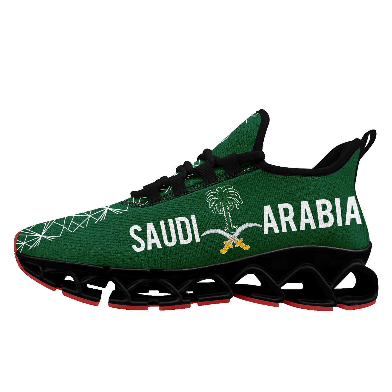 Custom Saudi Arabia 2026 World Cup Sneakers DIY Country Flag Running Shoes Lightweight Sport Shoes Gift for Football Fans Personalized Team Name and Logo FN003XD-F009100-3