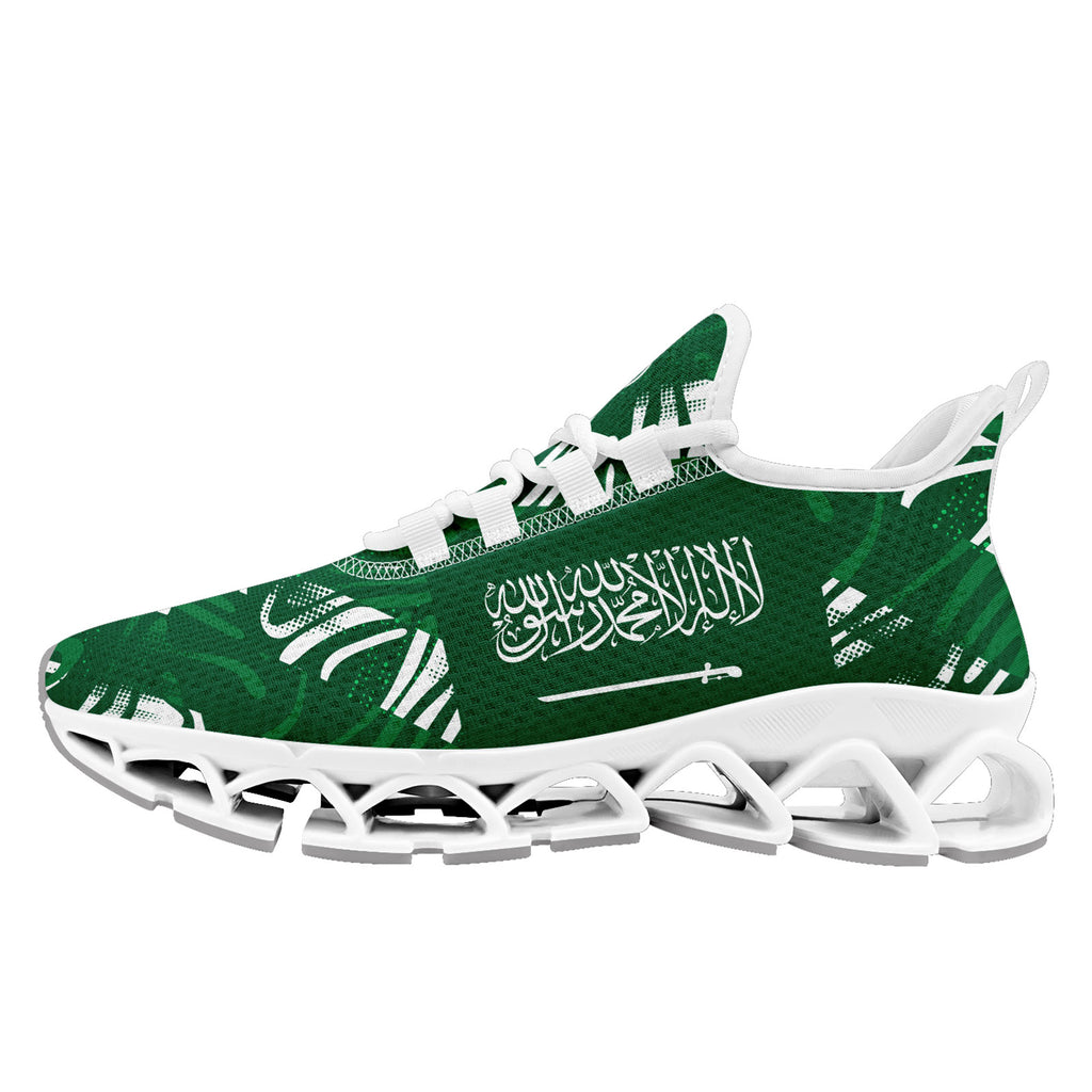 Custom Saudi Arabia 2026 World Cup Sneakers DIY Country Flag Running Shoes Lightweight Sport Shoes Gift for Football Fans Personalized Team Name and Logo FN003XD-F009100-2