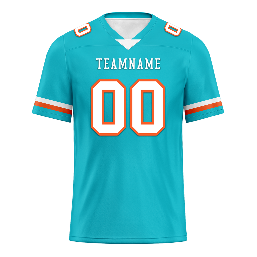 Custom Cyan Classic Style Personalized Authentic Football Jersey FBJ02-bd0a70ba