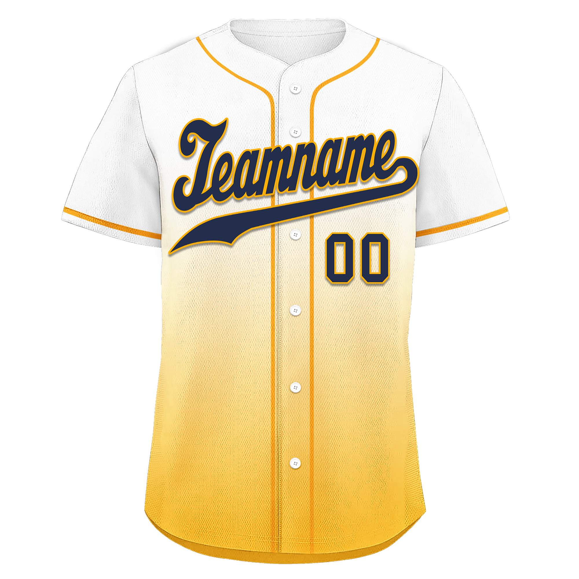 Custom White Yellow Fade Fashion Personalized Authentic Baseball Jersey BSBJ01-D0a70dc