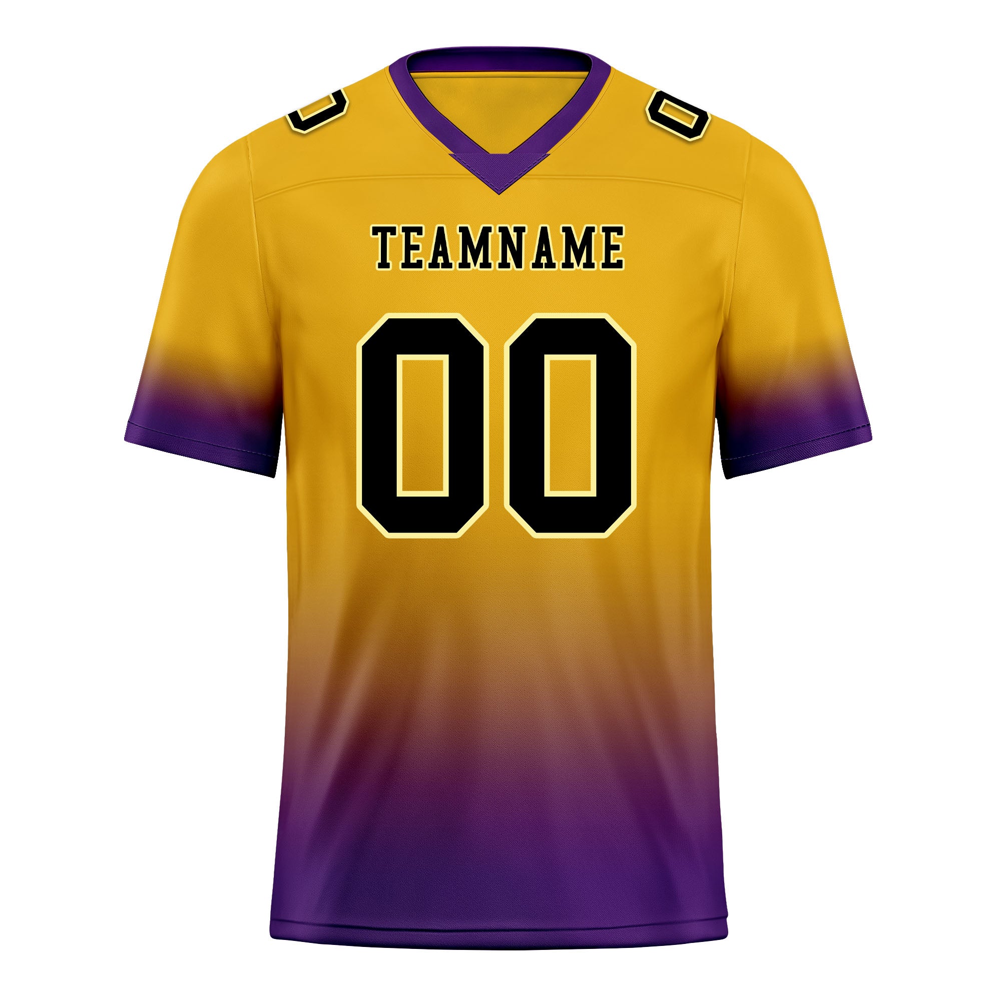 Custom Purple Gold Fade Fashion Personalized Authentic Football Jersey FBJ02-D06095