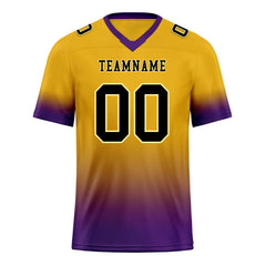 Custom Purple Gold Fade Fashion Personalized Authentic Football Jersey FBJ02-D06095