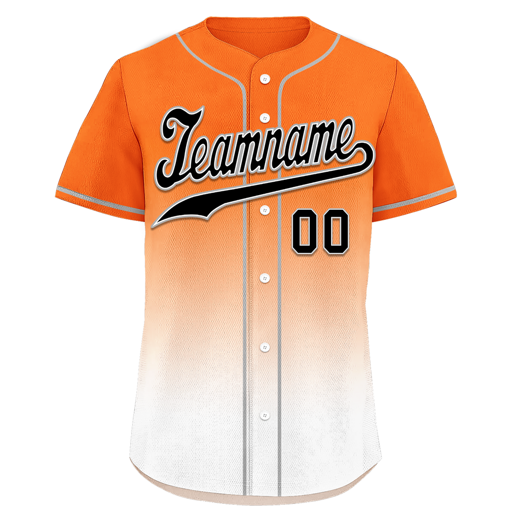 Custom Orange White Fade Fashion Personalized Authentic Baseball Jersey BSBJ01-D0a70dd