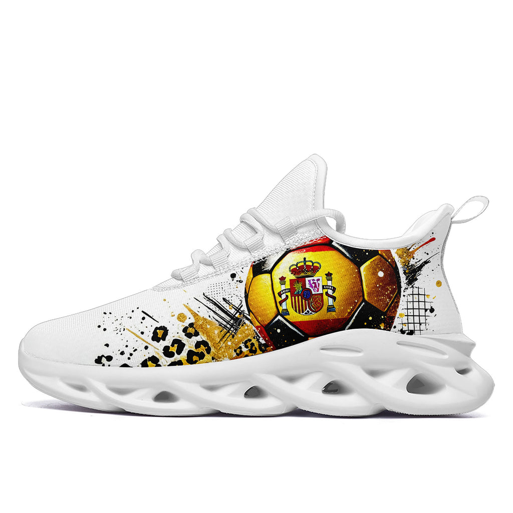 Custom Spain 2026 World Cup Sneakers DIY Country Flag Running Shoes Lightweight Sport Shoes Gift for Football Fans Personalized Team Name and Logo FN003-F025036-4