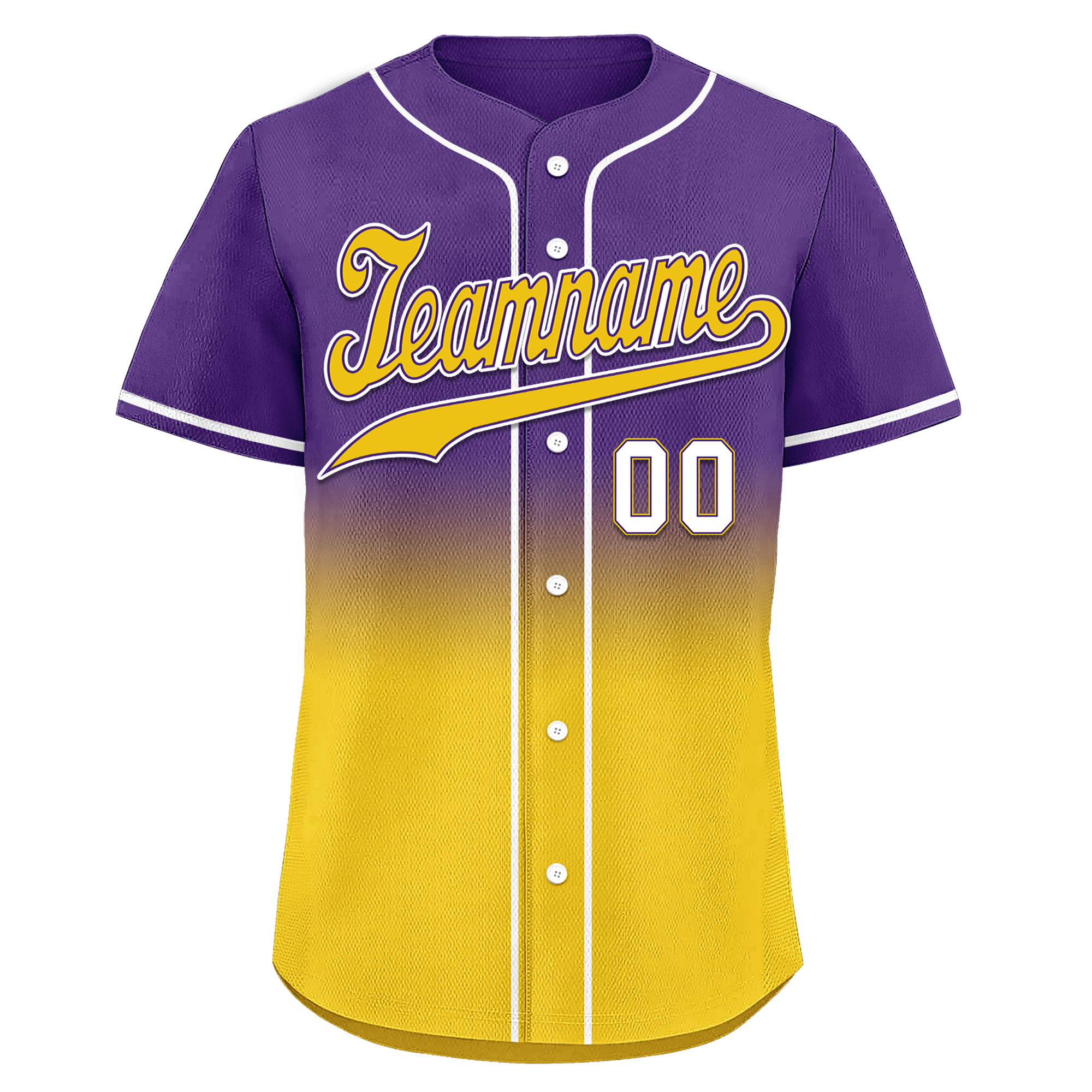 Custom Purple Yellow Fade Fashion Personalized Authentic Baseball Jersey BSBJ01-D0a70cb