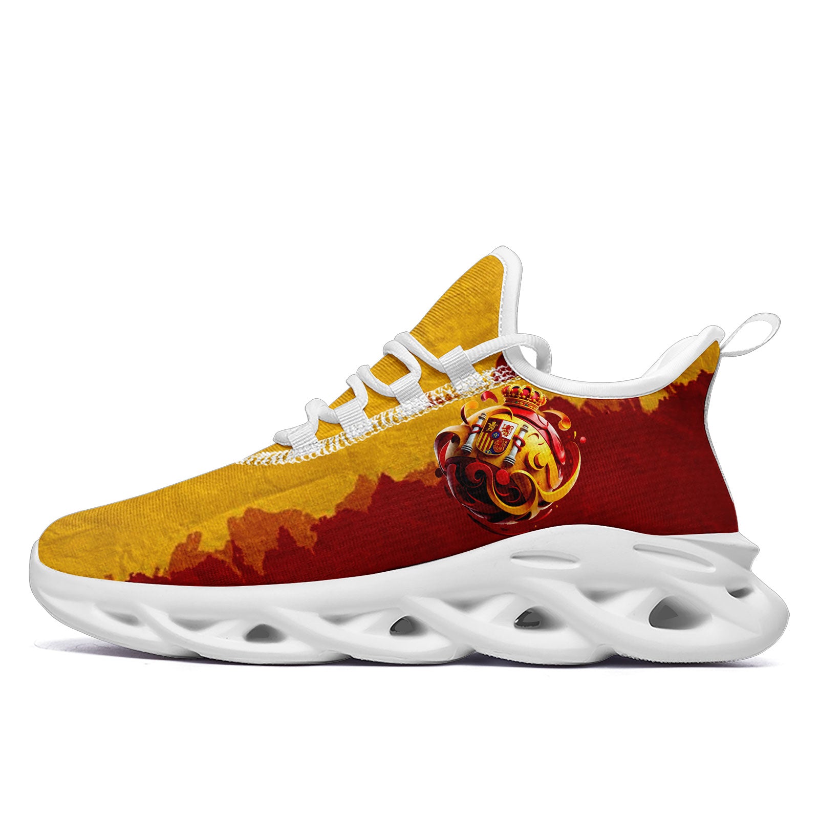 Custom Spain 2026 World Cup Sneakers DIY Country Flag Running Shoes Lightweight Sport Shoes Gift for Football Fans Personalized Team Name and Logo FN003-F025036-1