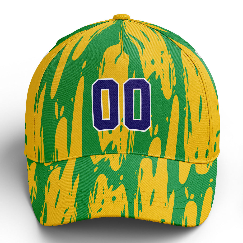 Personalized 2026 Brazil Soccer Fan Hat - Add Your Name & Design Custom 2026 Football Tournament Hat YW061-F027087-1