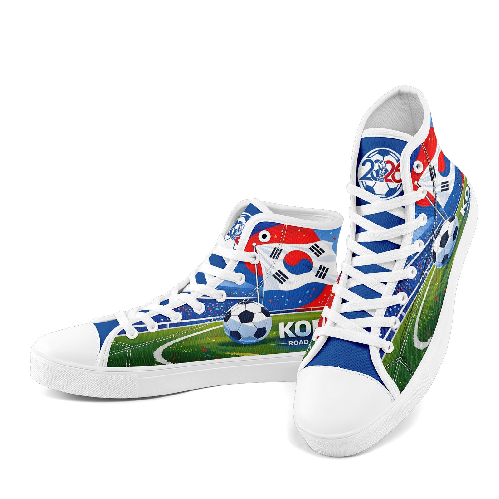Custom South Korea 2026 World Cup Sneakers DIY Country Flag Running Shoes Lightweight Sport Shoes Gift for Football Fans Personalized Team Name and Logo FN024-F009070-5