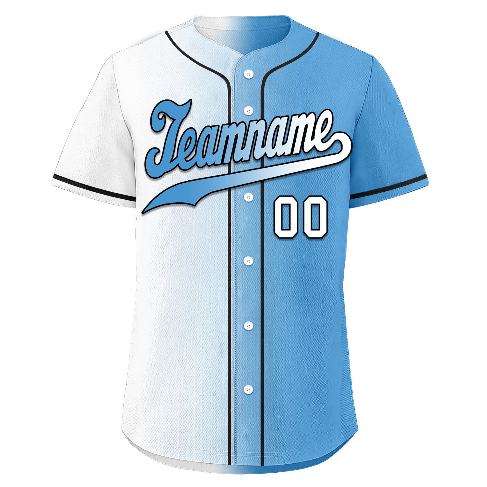 Custom White Blue Gradient Fashion Personalized Authentic Baseball Jersey BSBJ01-D0a7aaa