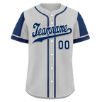 Custom Gray Blue Raglan Sleeves Personalized Authentic Baseball Jersey BSBJ01-D017178