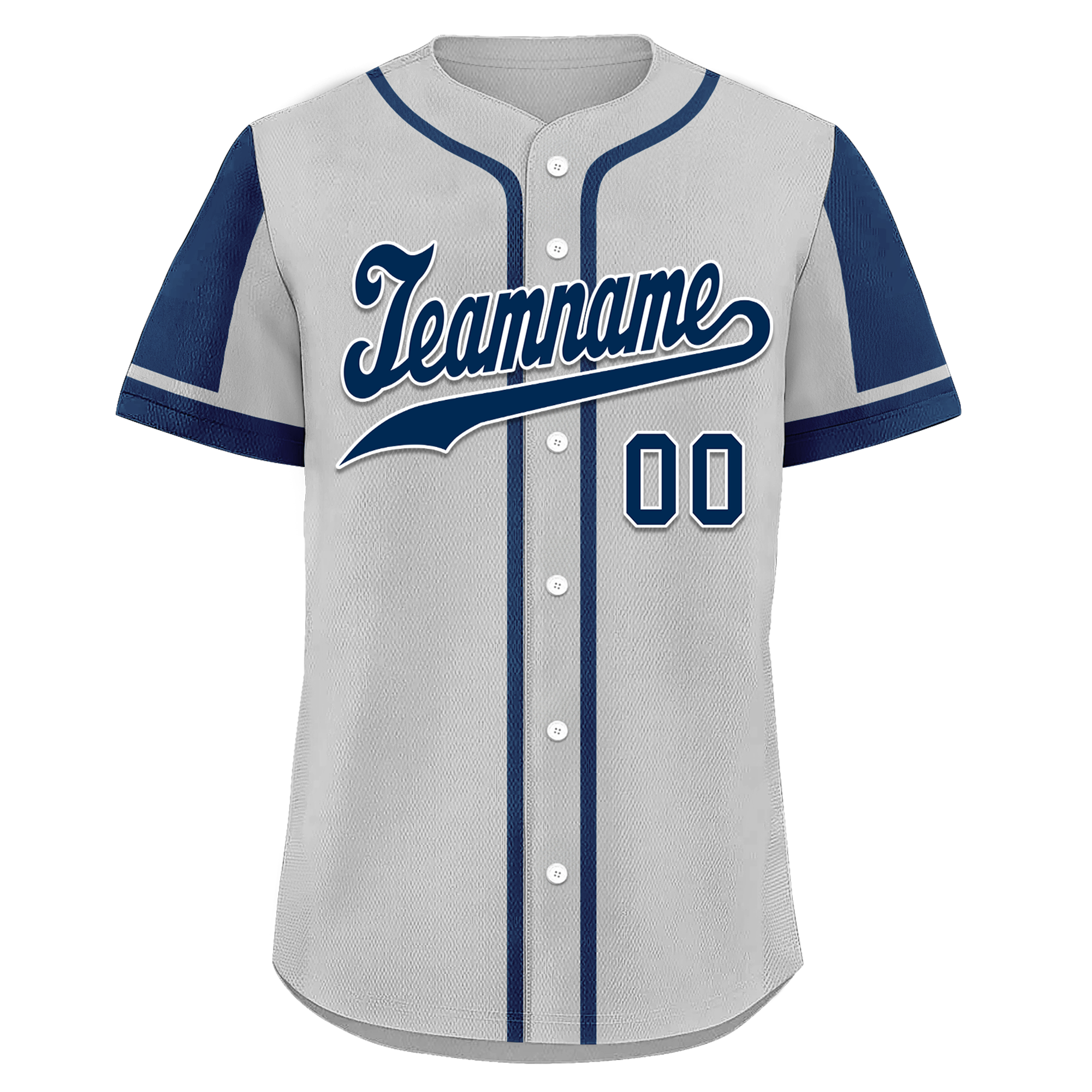 Custom Gray Blue Raglan Sleeves Personalized Authentic Baseball Jersey BSBJ01-D017178
