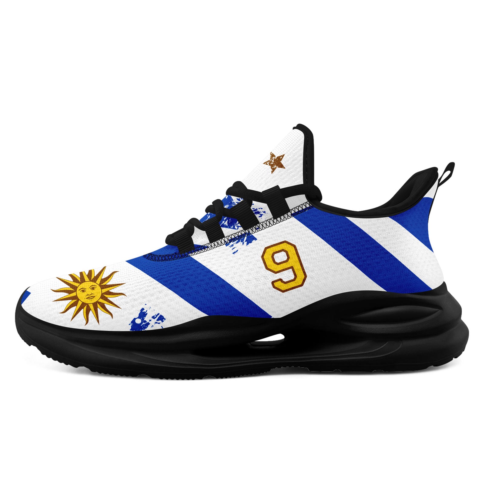 Custom Uruguay 2026 World Cup Sneakers DIY Country Flag Running Shoes Lightweight Sport Shoes Gift for Football Fans Personalized Team Name and Logo FN079-F009123-2