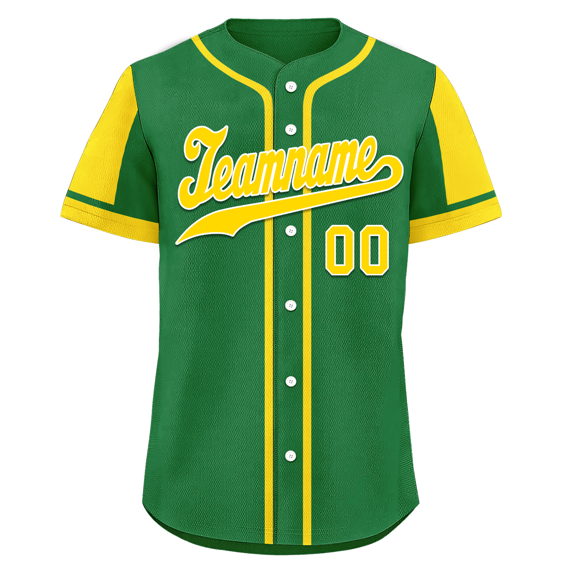 Custom Green Yellow Raglan Sleeves Personalized Authentic Baseball Jersey BSBJ01-D017191