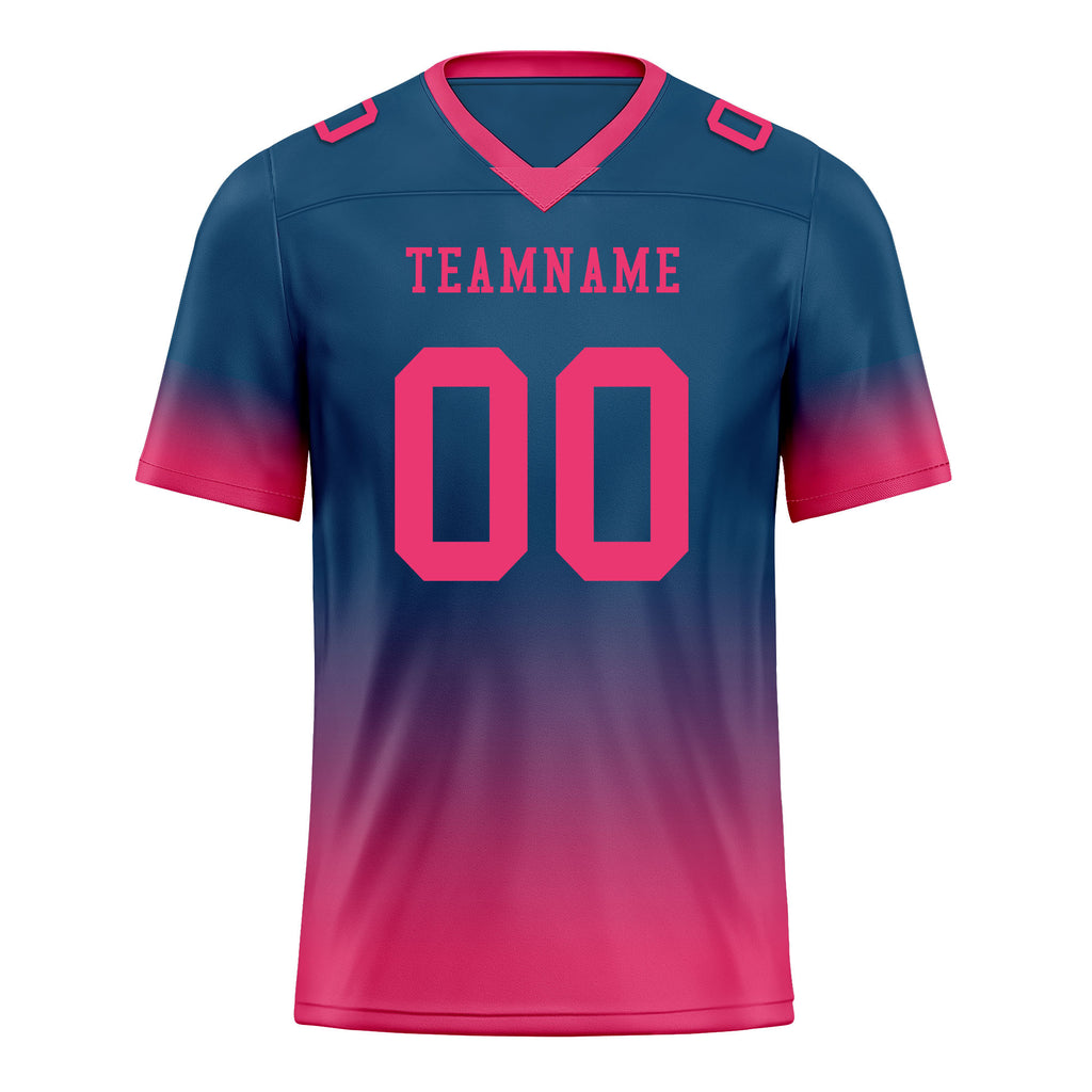 Custom Dark Teal Pink Fade Fashion Personalized Authentic Football Jersey FBJ02-D06089