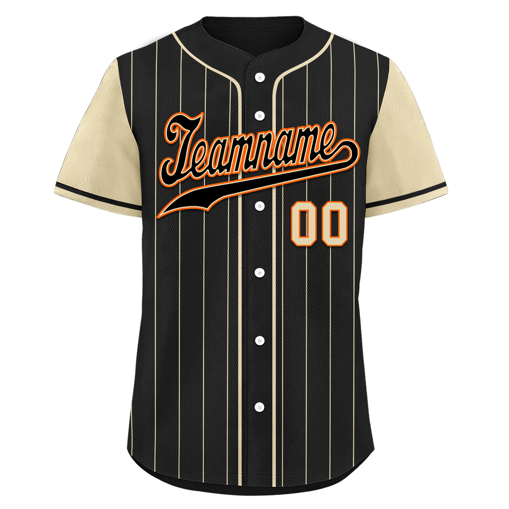 Custom Black Yellow Stripe Fashion Personalized Authentic Baseball Jersey BSBJ01-D017237
