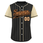 Custom Black Yellow Stripe Fashion Personalized Authentic Baseball Jersey BSBJ01-D017237