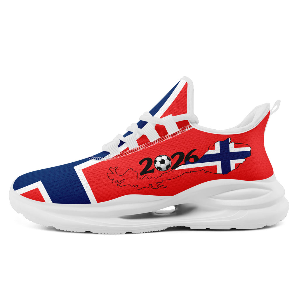 Custom 2026 World Cup Norway Sneakers DIY Country Flag Running Shoes Lightweight Sport Shoes Gift for Football Fans Personalized Team Name and Logo FN079-F027070-2