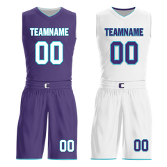 Custom Purple White Classic Style Reversible Basketball Uniform Personalized Ordinary BBJR-D017014