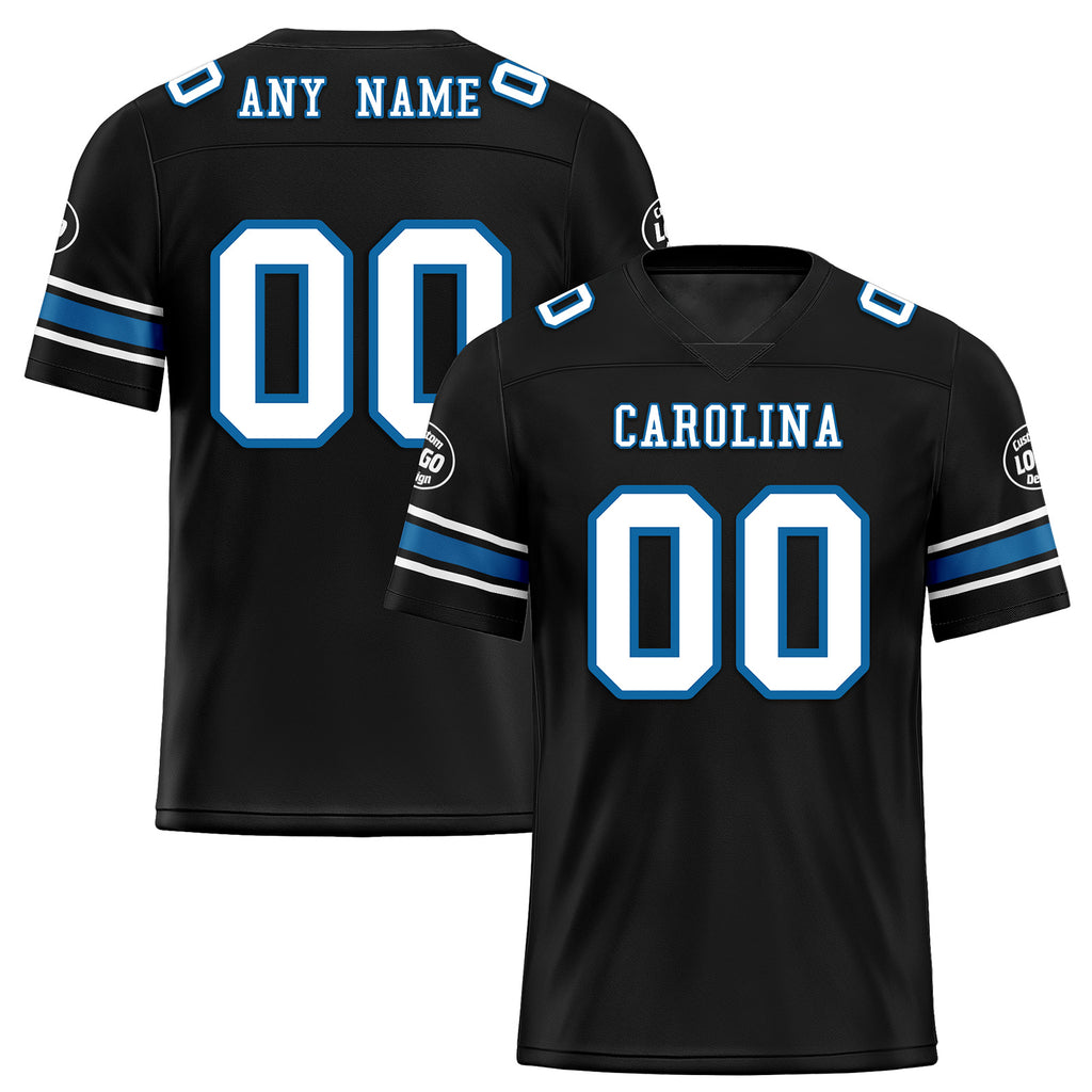 Custom Black Carolina Personalized Authentic Football Jersey FBJ02-D020256-3