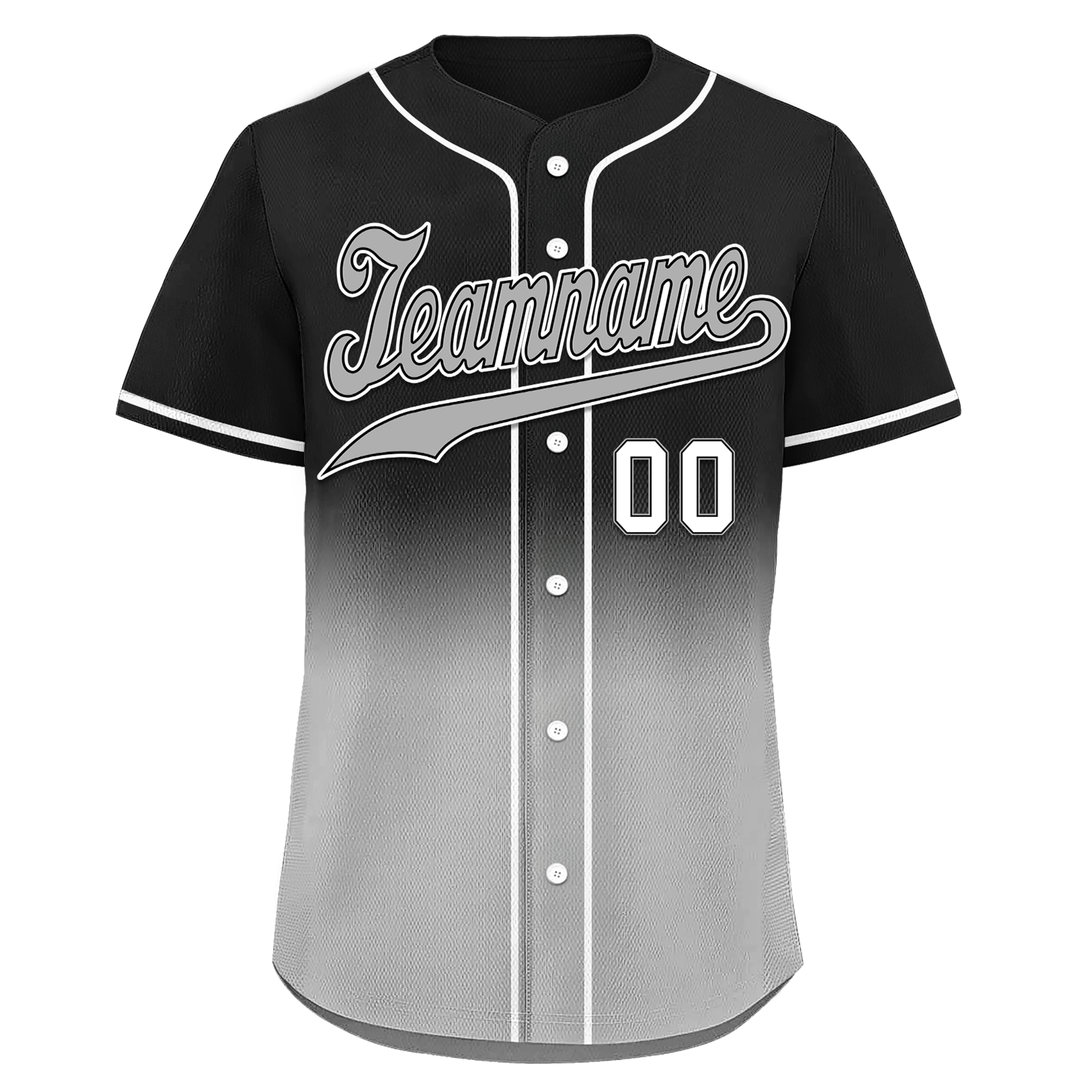 Custom Black Grey Fade Fashion Personalized Authentic Baseball Jersey BSBJ01-D0a70cf