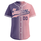 Custom Purple Pink Gradient Fashion Personalized Authentic Baseball Jersey BSBJ01-D0a7a0e