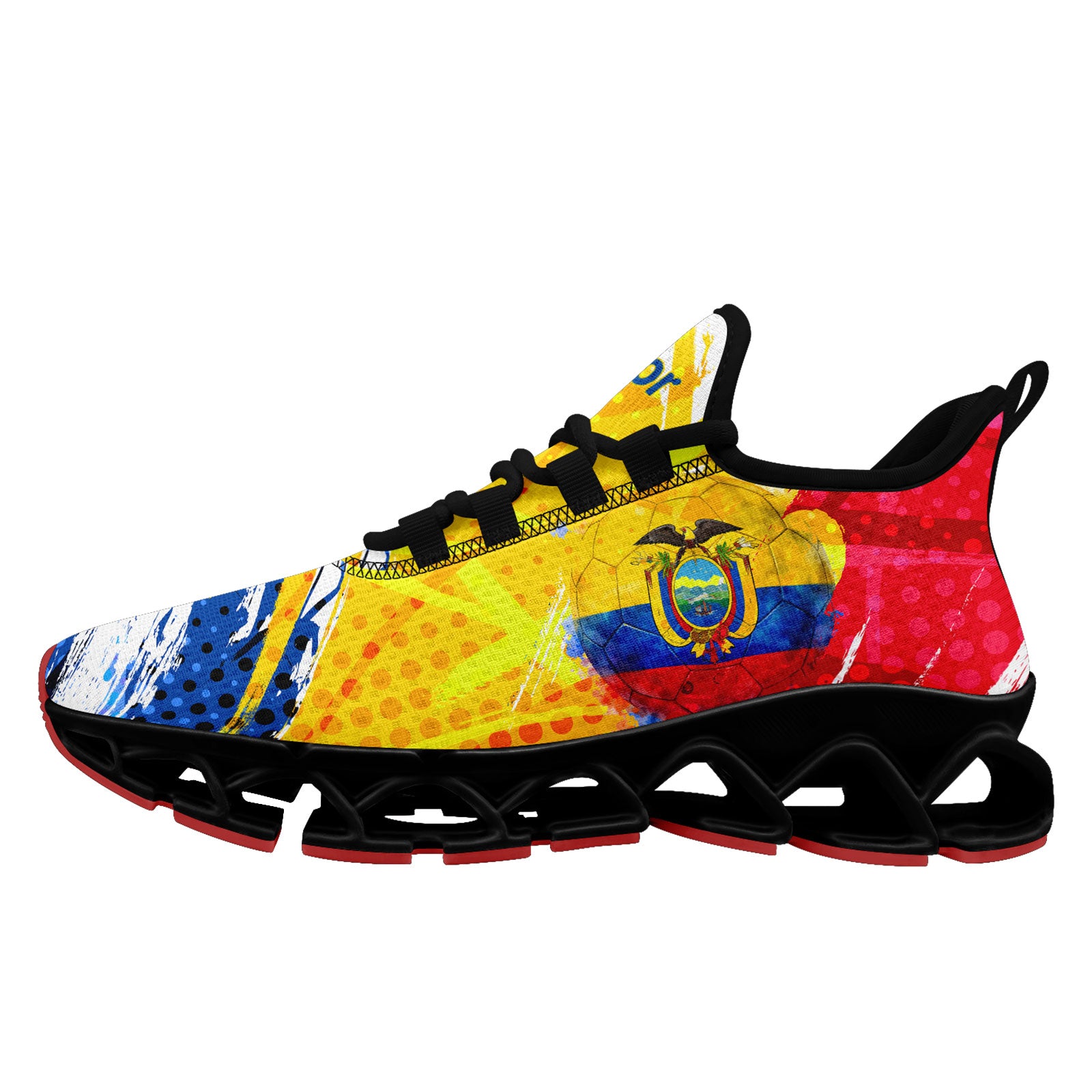 Custom Ecuador 2026 World Cup Sneakers DIY Country Flag Running Shoes Lightweight Sport Shoes Gift for Football Fans Personalized Team Name and Logo FN003XD-F009092-4