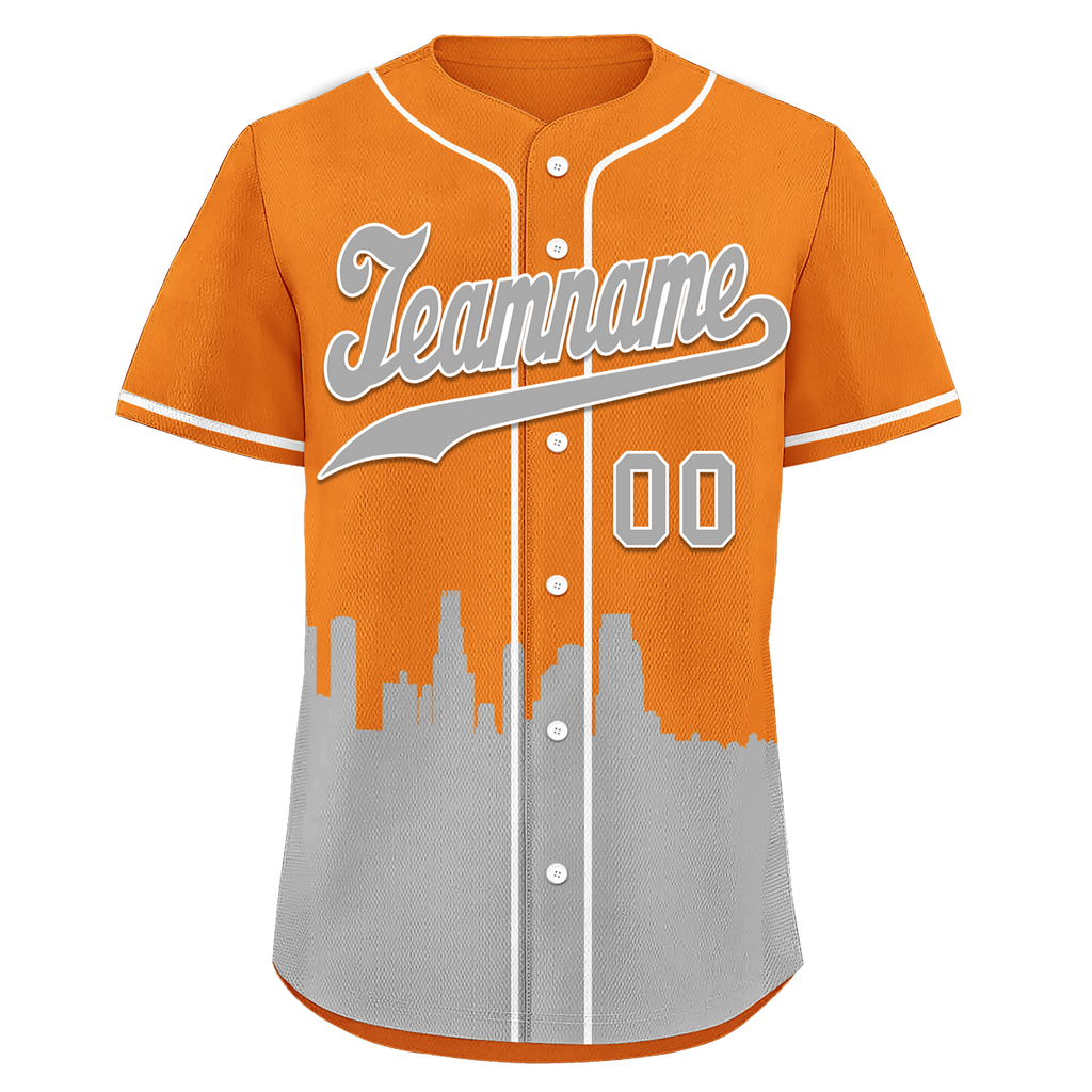 Custom Orange Gray City Edition Personalized Authentic Baseball Jersey BSBJ01-D017131