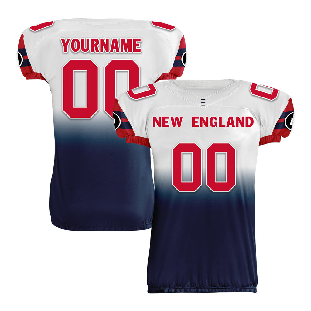 Custom Blue White Red Fade Fashion New England High-Performance American Football Jersey FBJ06-D020252-26
